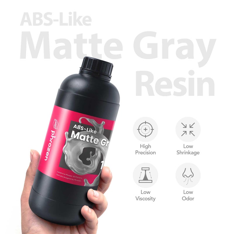 Phrozen 3D Printer ABS-Like Matte Gray Resin,405nm DLP LCD UV-Curing Photopolymer Resin for General Modeling and Prototyping, High Precision Printing, Low Odor, Non-Brittle (1kg) - Image 2